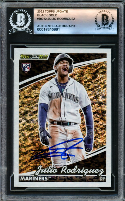 Julio Rodriguez Autographed 2022 Topps Black Gold Rookie