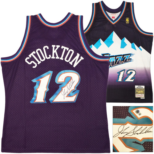 【特別訳あり特価】 Jazz Utah John Authentic Purple Autographed Stockton ミュージシャン