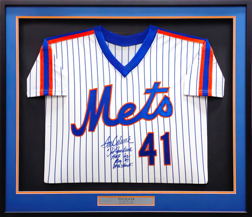 New York Mets Tom Seaver Autographed Framed White Pinstripes