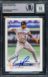 Jeremy Pena Autographed 2022 Topps Update Rookie Card #US253 Houston Astros Auto Grade Gem Mint 10 Beckett BAS Stock #229007