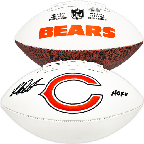 Richard Dent Autographed White Logo Football Chicago Bears 
