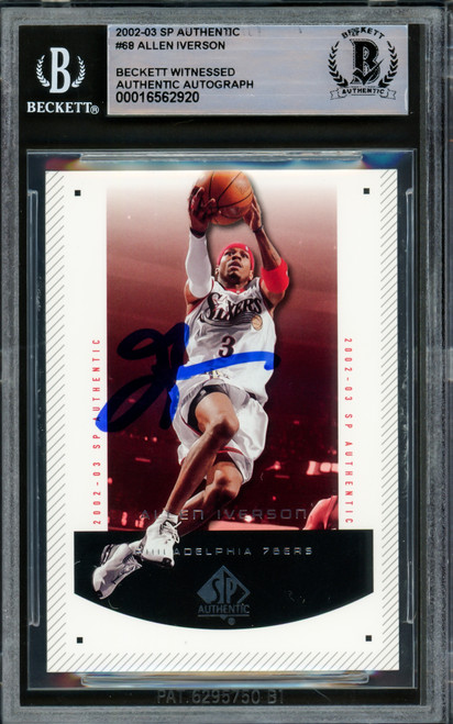 Allen Iverson Autographed 2002-03 SP Authentic Card #68