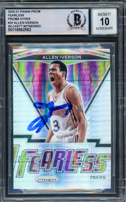 Allen Iverson Autographed 2020-21 Panini Prizm Fearless Prizms