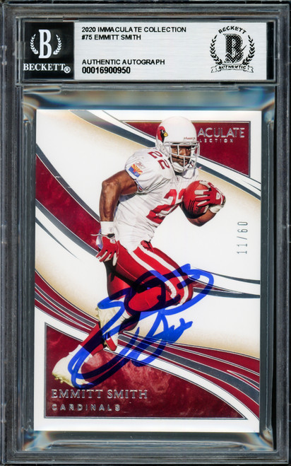 Emmitt Smith Autographed 2020 Immaculate Collection Card #75