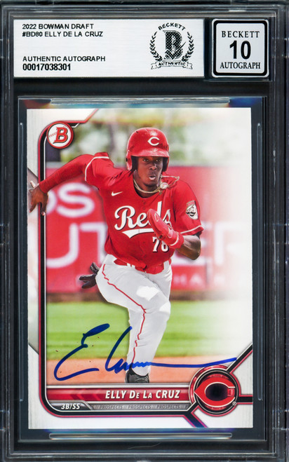 Elly De La Cruz 2022 Topps Baseball Bowman Chrome 1st Auto 直筆