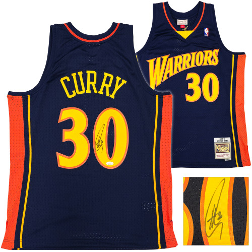 Golden State Warriors Stephen Curry Autographed Blue Authentic