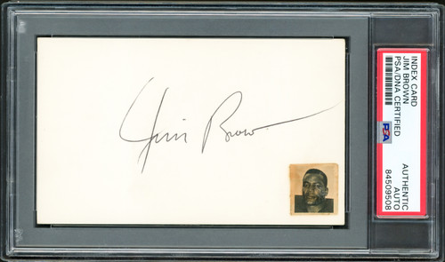 Jim Brown Autographed 3x5 Index Card Cleveland Browns PSA/DNA