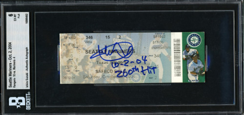 Ichiro Suzuki Autographed October 2nd, 2004 Ticket Seattle