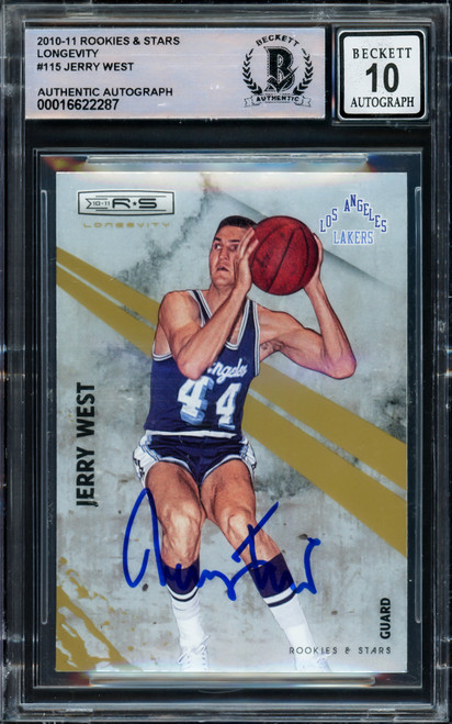 Gerry Beckley's America サイン入り Jerry West Autographed 2010-11 Rookies & Stars Longevity Card #115