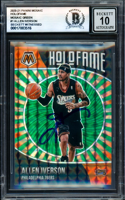 その他 2013 PANINI PINNACLE ALLEN IVERSON PSA9 Panini Allen Iverson Basketball Autographed Sports Trading