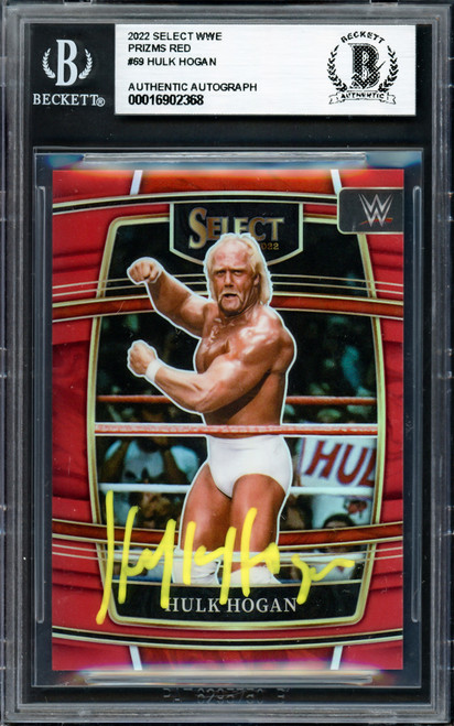 Hulk Hogan Autographed 2022 Select WWE Prizms Red Card #69 #137