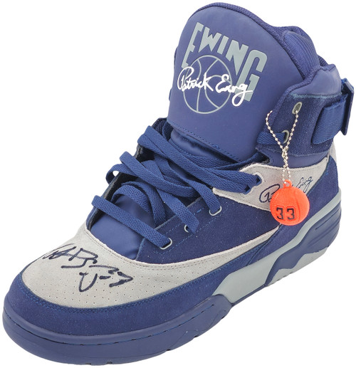 Patrick Ewing Autographed Navy Grey Ewing Athletics 33 HI OG