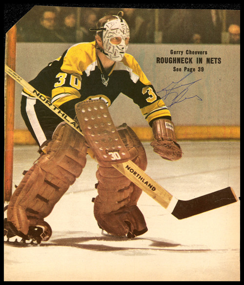 Gerry Cheevers Autographed Sporting News Cover Boston Bruins SKU