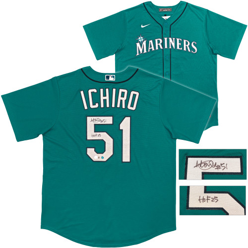 Seattle Mariners Ichiro Suzuki Autographed Teal Nike Jersey