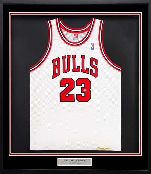 Chicago Bulls Michael Jordan Autographed Framed White Nike