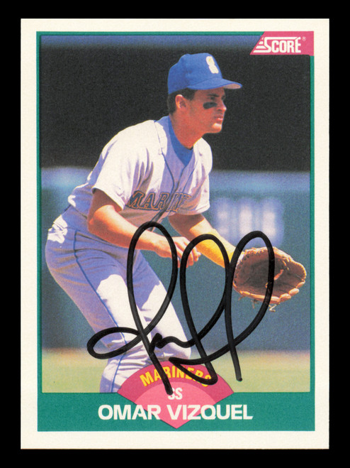 MLB Omar Vizquel サインカード Omar Vizquel Autographed 1989 Score Rookie Traded Rookie Card