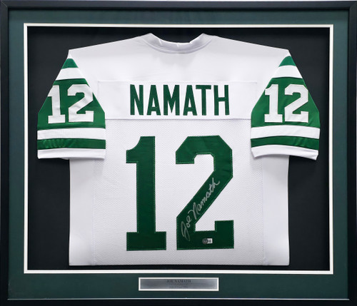 New York Jets Joe Namath Autographed Framed White Jersey