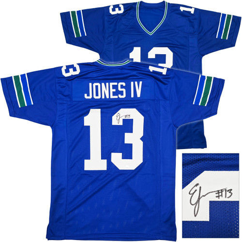 Seattle Seahawks Ernest Jones IV Autographed Blue Jersey MCS