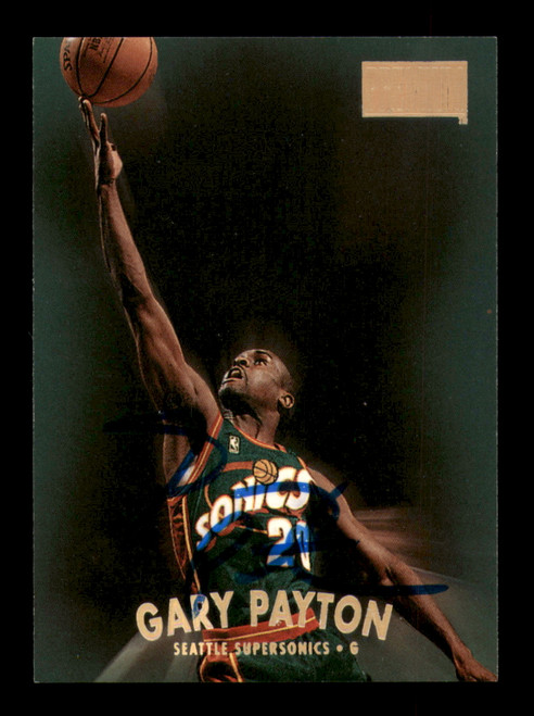 Gary Payton Autographed 1997-98 Skybox Premium Card #57 Seattle