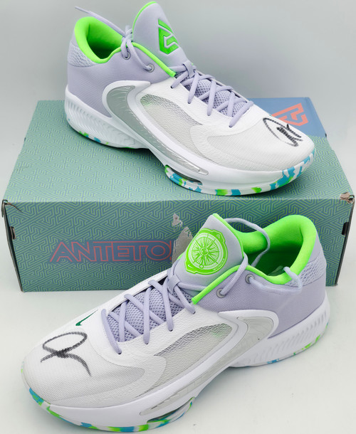 Giannis Antetokounmpo Autographed Green, White & Grey Nike  display picture 3