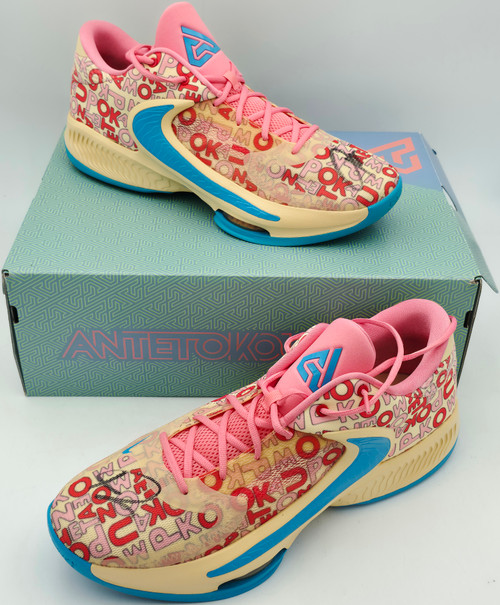 バスケットボールシューズ グラデーションデザイン Giannis Antetokounmpo Autographed Letter Bros Vanilla Lightening
