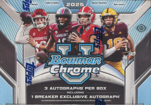 2025 Bowman Chrome University Football Breaker's Delight Box