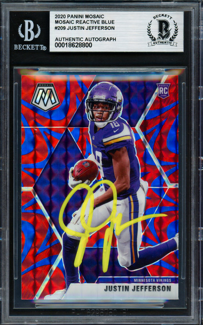 Justin Jefferson Autographed 2020 Panini Mosaic Red Prizm Rookie