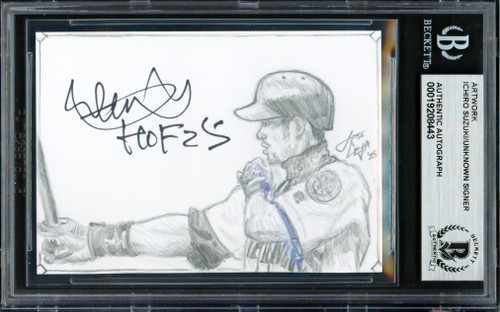 Ichiro Suzuki Autographed 2025 Original Art Sketch Card Seattle