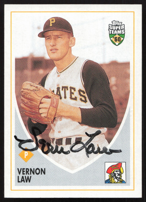 Vern Law Autographed 2002 Topps Super Teams Card #53 Pittsburgh