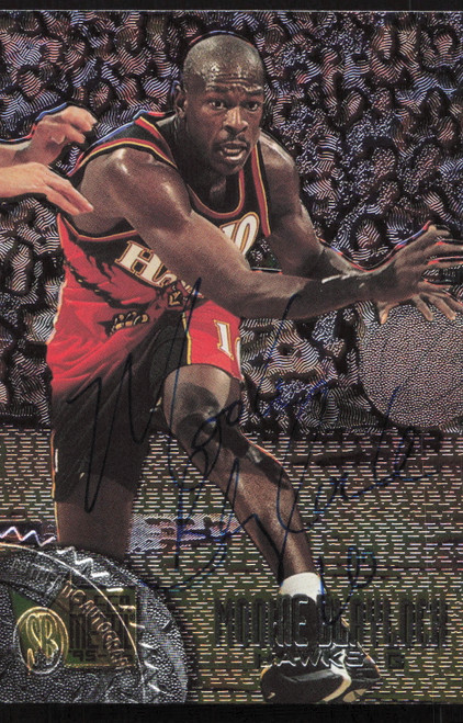 Mookie Blaylock Autographed 1995-96 Fleer Metal Card #122 Atlanta