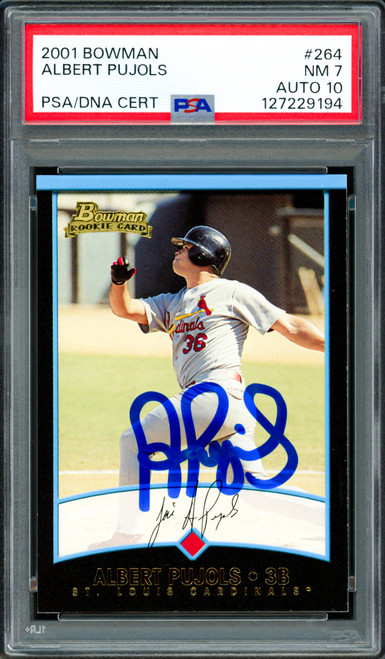 Albert Pujols Autographed 2001 Bowman Rookie Card #264 St. Louis