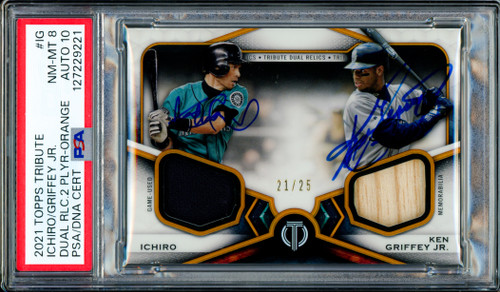 Ken Griffey Jr. & Ichiro Suzuki Autographed 2021 Topps Tribute