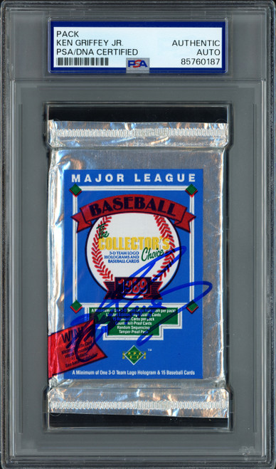Ken Griffey Jr. Autographed 1989 Upper Deck Baseball Low Card Pack