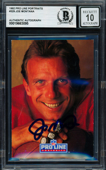 その他 Joe Montana Auto psa9 Joe Montana Autographed 1992 Proline Portraits Card #329 San