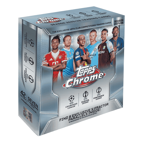 2025-26 Topps Chrome UEFA Club Competitions Soccer Mega Box - Mill