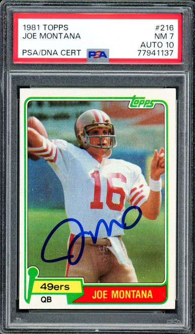 その他 Joe Montana Auto psa9 Joe Montana Autographed 1981 Topps Rookie Card #216 San Francisco
