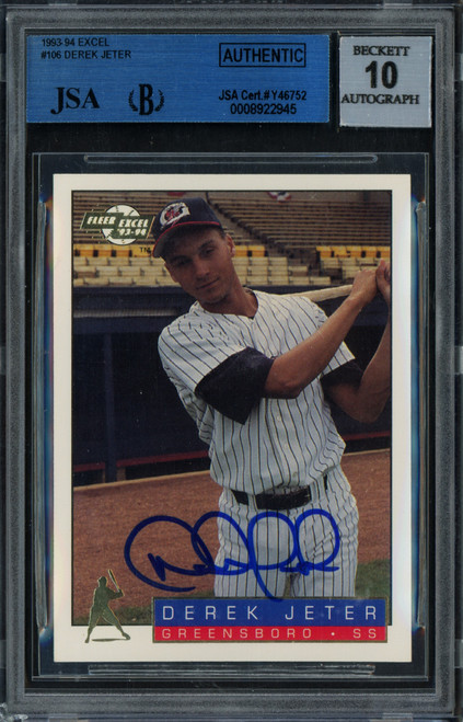 Derek Jeter Autographed 1993-94 Fleer Excel Rookie Card #106 New