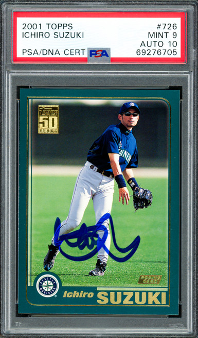 Ichiro Suzuki Autographed 2001 Topps Rookie Card #726 Seattle