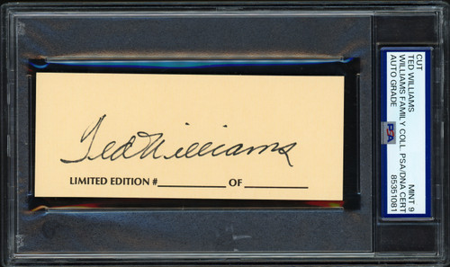 Ted Williams Autographed 2x5 Cut Signature Boston Red Sox Auto