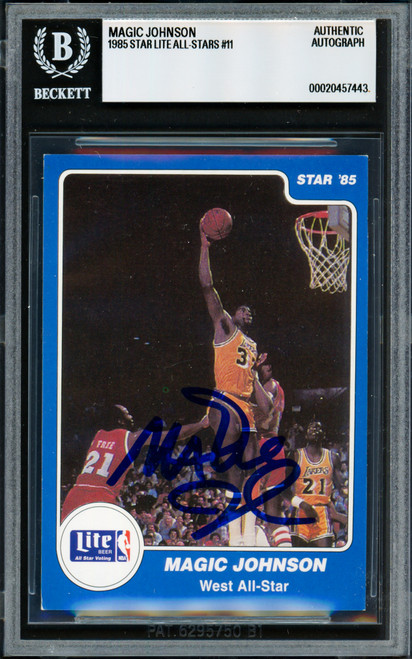 Magic Johnson Autographed 1985 Star Lite All-Stars Card #11 Los