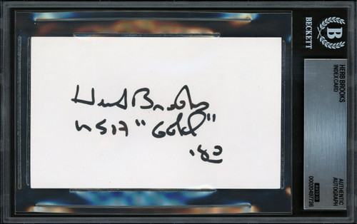 Herb Brooks Autographed 3x5 Index Card 1980 Team USA Auto Grade