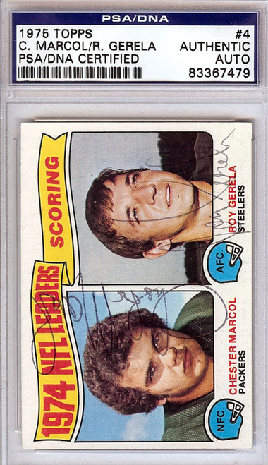 1975 PACKERS Chester Marcol signed card Topps #212 Scoring