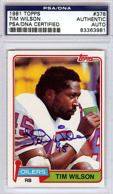 Tim Wilson Autographed 1982 Topps Card #108 Houston Oilers PSA/DNA #83364953