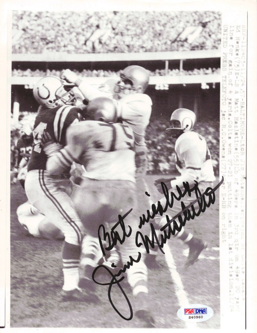 Autographed JIM MUTSCHELLER 8X10 Baltimore Colts photo