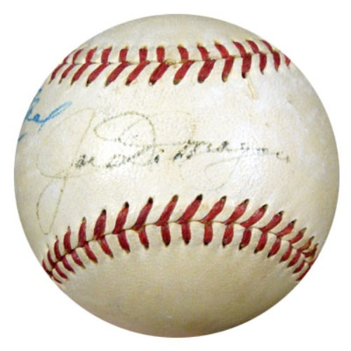 Babe Ruth Joe Dimaggio Signed Autographed Baseball New York Yankees PSA/DNA