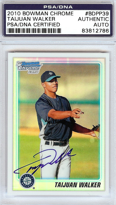 Taijuan Walker Autographed 2010 Bowman Draft Picks & Prospects Rookie Card  #BDPP39 Seattle Mariners #/399 PSA/DNA #83812803 - Mill Creek Sports