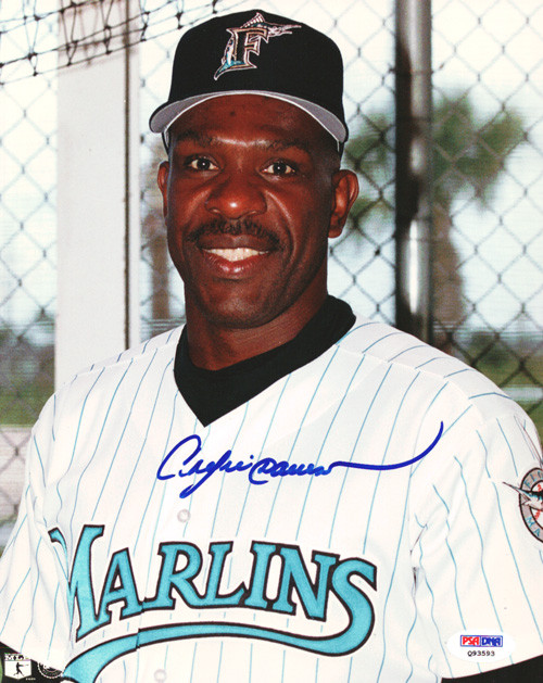 Andre Dawson signed Florida Marlins Home White Jersey w/ Team Patch JSA