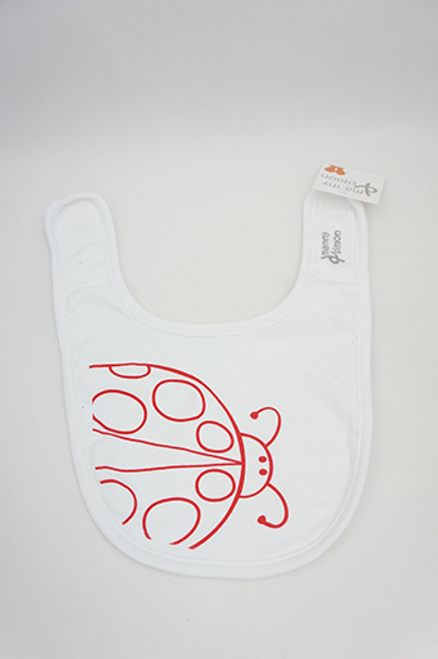 White Ladybug Bib