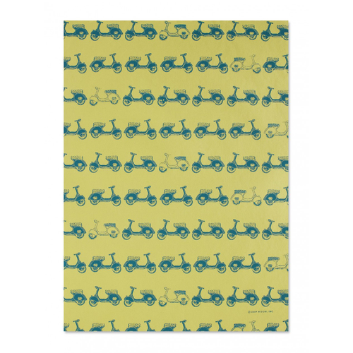 Mustard Scooters Gift Wrap Sheet