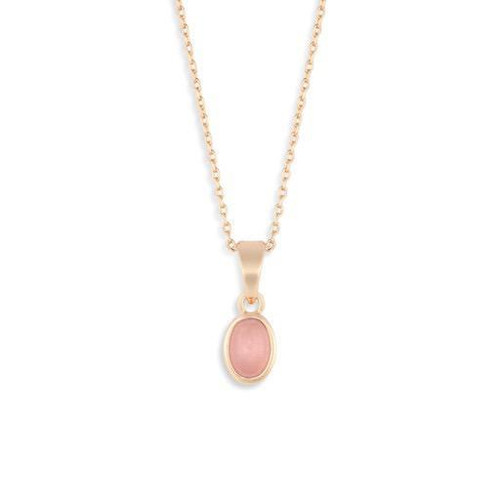 Gold Giving Necklace with Rose Quartz Pendant